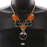 Mi Amore Necklace-Earring-Set Brown/Orange