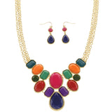 Mi Amore Necklace-Earring-Set Multicolor/Gold-Tone