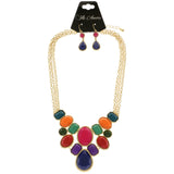 Mi Amore Necklace-Earring-Set Multicolor/Gold-Tone