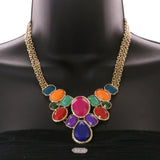 Mi Amore Necklace-Earring-Set Multicolor/Gold-Tone