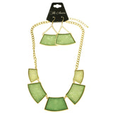 Mi Amore Necklace-Earring-Set Green/Gold-Tone