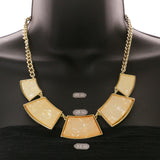 Mi Amore Necklace-Earring-Set Peach/Gold-Tone