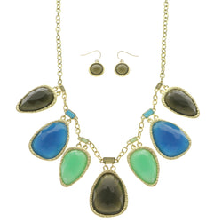 Mi Amore Necklace-Earring-Set Multicolor/Gold-Tone