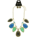 Mi Amore Necklace-Earring-Set Multicolor/Gold-Tone