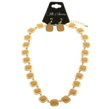 Mi Amore Necklace-Earring-Set Peach/Gold-Tone