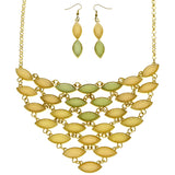 Mi Amore Necklace-Earring-Set Peach/Green