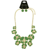 Mi Amore Clover Necklace-Earring-Set Green/Gold-Tone