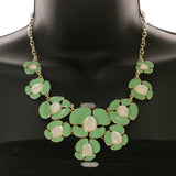 Mi Amore Clover Necklace-Earring-Set Green/Gold-Tone