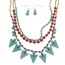 Mi Amore Necklace-Earring-Set Multicolor/Gold-Tone