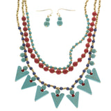 Mi Amore Necklace-Earring-Set Multicolor/Gold-Tone