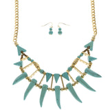 Mi Amore Necklace-Earring-Set Blue/Gold-Tone