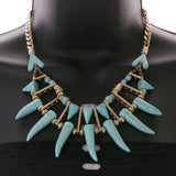 Mi Amore Necklace-Earring-Set Blue/Gold-Tone