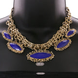 Mi Amore Statement-Necklace Blue/Gold-Tone