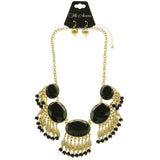 Mi Amore Necklace-Earring-Set Black/Gold-Tone