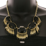 Mi Amore Necklace-Earring-Set Black/Gold-Tone