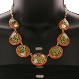 Mi Amore Necklace-Earring-Set Gold-Tone/Red