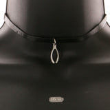 Mi Amore Wishbone Necklace-Earring-Set Black/Silver-Tone