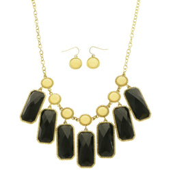 Mi Amore Necklace-Earring-Set Black/Gold-Tone