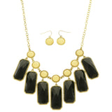 Mi Amore Necklace-Earring-Set Black/Gold-Tone