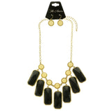 Mi Amore Necklace-Earring-Set Black/Gold-Tone