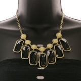 Mi Amore Necklace-Earring-Set Black/Gold-Tone