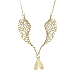 Mi Amore Wings Adjustable Statement-Necklace Gold-Tone
