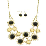 Mi Amore Necklace-Earring-Set Black/Gold-Tone