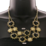 Mi Amore Necklace-Earring-Set Black/Gold-Tone