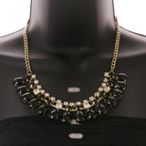 Mi Amore Necklace-Earring-Set Black/Gold-Tone