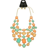 Mi Amore Necklace-Earring-Set Multicolor/Gold-Tone