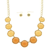 Mi Amore Necklace-Earring-Set Peach/Yellow