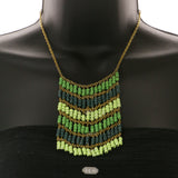 Mi Amore Necklace-Earring-Set Green/Gold-Tone