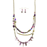 Mi Amore Necklace-Earring-Set Multicolor/Gold-Tone