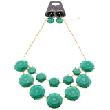 Mi Amore Necklace-Earring-Set Gold-Tone/Green