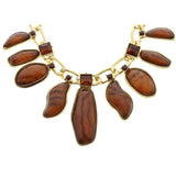 Mi Amore Necklace-Earring-Set Gold-Tone/Brown