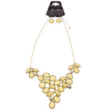 Mi Amore Necklace-Earring-Set Gold-Tone/White