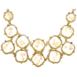 Mi Amore Necklace-Earring-Set Gold-Tone/White