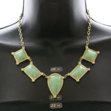 Mi Amore Necklace-Earring-Set Gold-Tone/Green