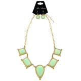 Mi Amore Necklace-Earring-Set Gold-Tone/Green