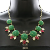 Mi Amore Necklace-Earring-Set Gold-Tone/Green