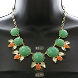 Mi Amore Necklace-Earring-Set Gold-Tone/Green