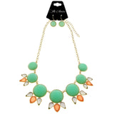 Mi Amore Necklace-Earring-Set Gold-Tone/Green