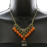 Mi Amore Necklace-Earring-Set Gold-Tone/Orange