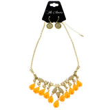 Mi Amore Necklace-Earring-Set Gold-Tone/Orange