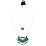 Mi Amore Necklace-Earring-Set Gold-Tone/Blue