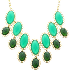 Mi Amore Necklace-Earring-Set Gold-Tone/Green