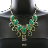 Mi Amore Necklace-Earring-Set Gold-Tone/Green