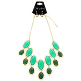 Mi Amore Necklace-Earring-Set Gold-Tone/Green