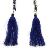 Mi Amore Feather Necklace-Earring-Set Gold-Tone/Blue