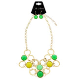 Mi Amore Necklace-Earring-Set Gold-Tone/Multicolor